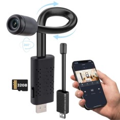 Camera Spion iUni A12, Wi-Fi, Card Micro SD 32GB, Vizualizare Live pe telefon