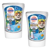 Set 2 Rezerve sapun lichid antibacterian Sagrotan Kids No Touch cu Musetel pentru dispenserul automat cu senzor, 250 ml - compatibil cu DETTOL
