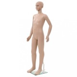 VidaXL Corp manechin copil, cu bază din sticlă, bej, 140 cm
