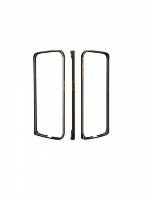 Husa Bumper Metal Samsung S6 g920 Black &amp;amp; Gold foto