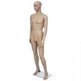 Manechin Barbati Bej 187cm, Marime 54, Baza Sticla, Rotativ 360&deg;, Ideal Vitrine Magazine Haine, Pantofi, Peruci, vidaXL