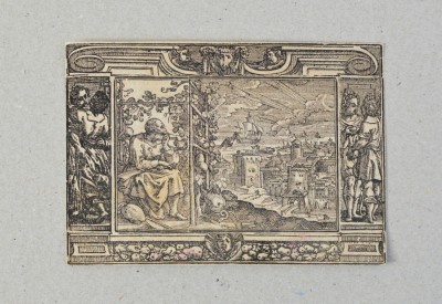 Xilogravura veche scena biblica foto