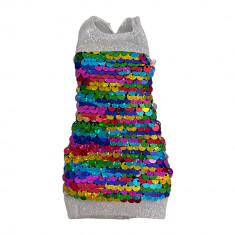 Rochita cu paiete colorate de petrecere si evenimente pentru papusa de 28-30cm,