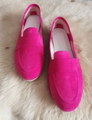 Mocasini din piele intoarsa fucsia Dori foto