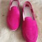 Mocasini din piele intoarsa fucsia Dori