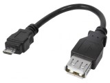 Adaptor USB 2.0 USB A la USB B Micro 80mm Negru, Logilink