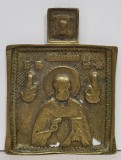 SF NICOLAE , ICOANA DE CALATORIE DIN BRONZ , RUSIA, CCA. 1800