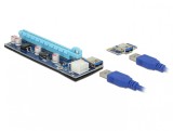 Riser Card mining PCI Express x1 &gt; x16 alimentare PCI Express 6 pini, Delock 41426