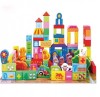 Set 100 Cuburi Lemn Montessori Animale Domestice Ferma Beilaluna, Joc Educativ Inteligenta, Cuburi Lemn