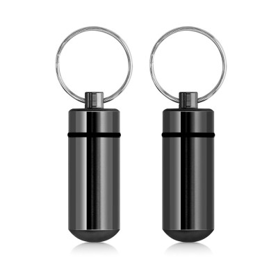 Set 2 Brelocuri pentru mini pilule Kwmobile, Negru, Aluminiu, 56608.06 foto