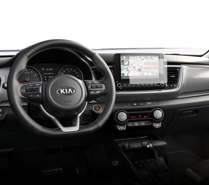 Folie Protectie Navigatie Kia Stonic GT-Line 2020+, Duragon, protectie Display Navigatie, silicon Transparent, Anti-zgarieturi, kit instalare