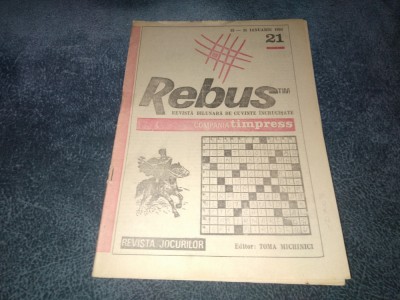 REVISTA REBUS TIM 15 31 IANUARIE 1993 foto