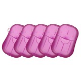 5 x Mini Cutie de Sapun din Hartie, de Unica Folosinta, Portabila, Potrivit pentru Calatorii, 100 buc, Roz