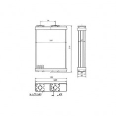 Radiator Incalzire Mitsubishi Colt Cyborg R, 01.1992-05.1996, motor 1.6 T, benzina, aluminiu mecanic/plastic, 167x148x27 mm,