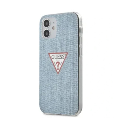 Husa Cover Guess TPU Denim Triangle pentru iPhone 12 Mini Light Blue foto