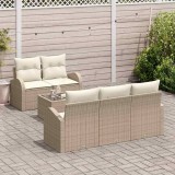 VidaXL Set de canapele pentru grădină 6 pcs Bej, crem 55 x 55 x 37 cm