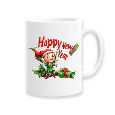 Cana alba personalizata Happy new year, INOVATIX&amp;reg;️. 330ml foto