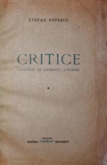 CRITICE REALITATI SI EXIGENTE LITERARE foto