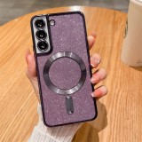 Husa de Protectie 2 in 1, Flippy, pentru Samsung Galaxy S23FE, Glitter Chrome Magsafe, din TPU, Magnetica, cu Protectie Lentila, Mov