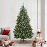 vidaXL Brad de Crăciun artificial Verde 210 cm PVC și Metal 3395701