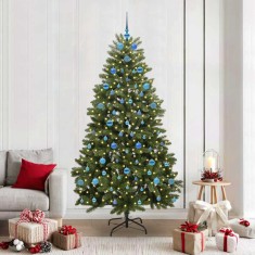 vidaXL Brad de Crăciun artificial Verde 210 cm PVC și Metal 3395701