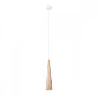 Lampă Suspendată Sula Lemn Natural 1 Bec Coș Conic Scandinav De Interior foto