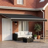 vidaXL Marchiza Retractabila Electrica Negru 4x3m Cadru Otel Aluminiu Design Semi-Casetat Mobila Gradina