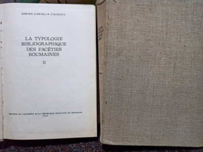 Sabina Cornelia Stroescu - La typologie bibliographique des faceties roumaines, 2 vol. foto