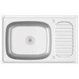 Chiuveta bucatarie cu scurgator, argintiu 800x500x155 mm otel