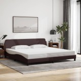 vidaXL Cadru de pat fără saltea, maro &icirc;nchis, 200x200 cm, textil