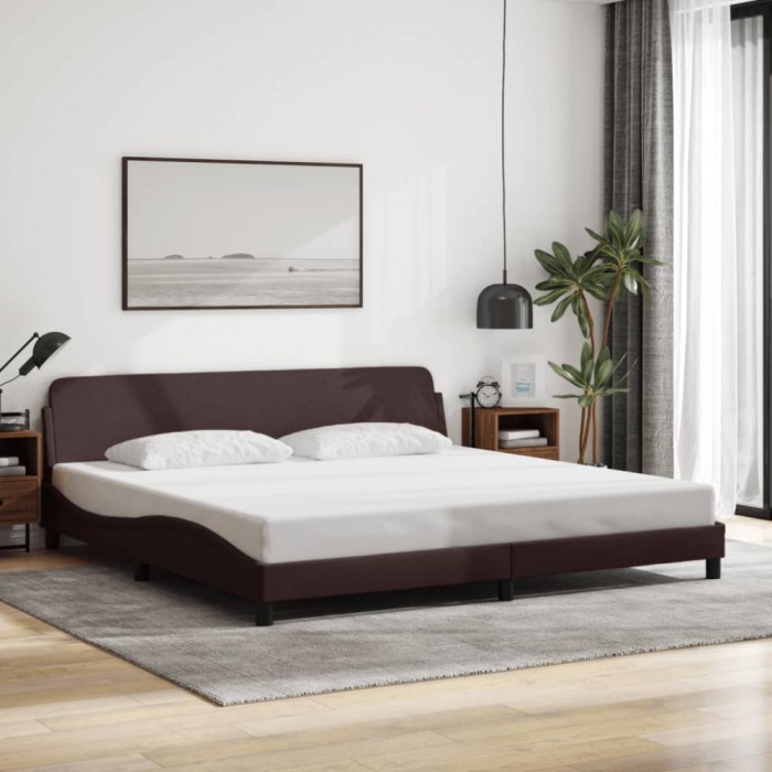 vidaXL Cadru de pat, Dover, maro &icirc;nchis, 200x200 cm, textil 373248