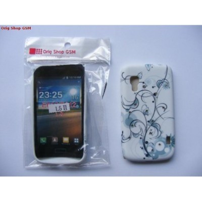 Husa silicon cu model LG L5 II FLOWER Alb bulk foto