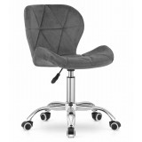 Scaun birou Artool Avola, catifea gri, rotativ, reglabil, 46.5x55x86.5 cm