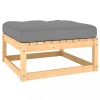 Taburet Gradina Lemn Masiv Pin cu Perna 70x70 cm Gossi. Suport Picioare Modular Exterior
