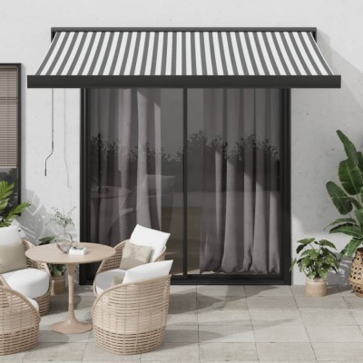 Gossi copertina retractabila antracit/alb, 3x2,5 m, textil/aluminiu foto