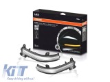 Semnale de &icirc;ntoarcere dinamice LED cromate Osram, potrivite pentru oglinzile BMW Seria 1 F20, F21, Seria 2 F22, F23, Seria 3 F30, F31, GT F34, Seria 4