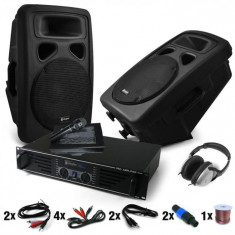 Electronic-Star Set DJ PA &amp;amp;quot;Bass Blast Force&amp;amp;quot; Amplificator PA-Boxe 1000W foto