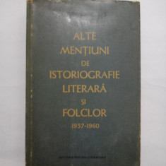 ALTE MENTIUNI DE ISTORIOGRAFIE LITERARA SI FOLCLOR 1957-1960 - PERPESSICIUS