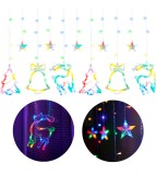 Instalatie pentru Craciun model ren, perdea luminoasa cu 138 LED, 2.5 m, multicolor, Oem