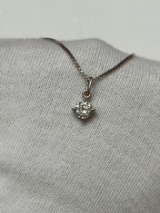 LANT AUR alb 14K + Pandantiv - Diamant = 1CT - De firma : UnoAErre - Vintage !