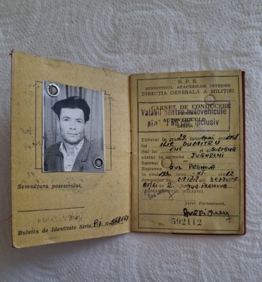 CARNET DE CONDUCERE 1968 foto