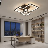 Lustra LED cu Telecomanda 60W, 3 Patrate, Dimabila, Lumina Calda/Neutra/Rece, Negru