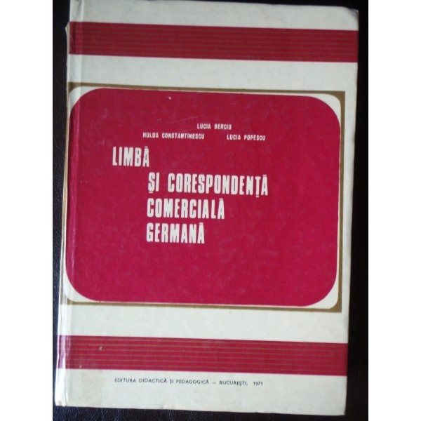 LIMBA SI CORESPONDENTA COMERCIALA GERMANA