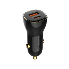 Incarcator auto Xiaomi Turbo Charge ColorWay, USB+Type-C, negru foto