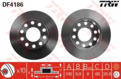 Disc frana SEAT EXEO (3R2) (2008 - 2016) TRW DF4186 foto