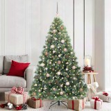 vidaXL Brad de Crăciun artificial cu 300 LED Verde 180 cm PE și PVC 3397846