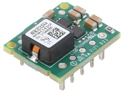 Convertor DC/DC 9-53V la 3,3-16,5V 8A THT foto