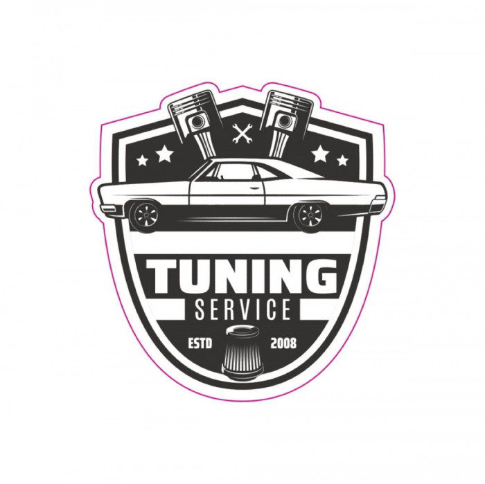 Abtibild &amp;quot;RETRO TUNING SERVICE&amp;quot; Cod:TAG 013 / T2 Automotive TrustedCars