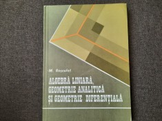 ALGEBRA LINIARA, GEOMETRIE ANALITICA SI GEOMETRIE DIFERENTIALA - M. ROSCULET