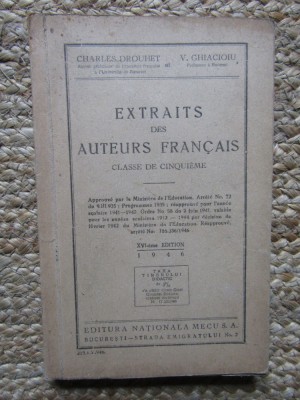 C Drouhet și V Ghiacioiu, Extraits des Auteurs Francais foto